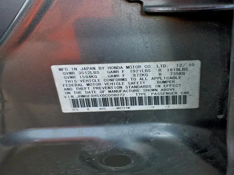 2011 HONDA FIT SPORT  