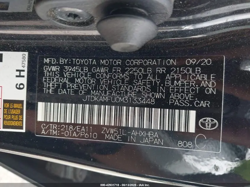 2021 TOYOTA PRIUS LIMITED