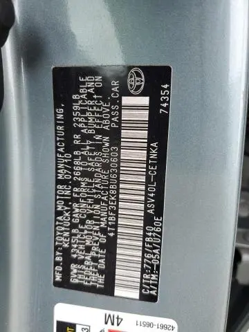 2011 TOYOTA CAMRY BASE  