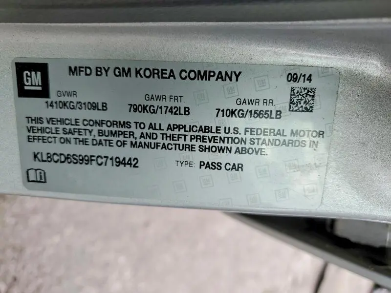 2015 CHEVROLET SPARK 1LT  