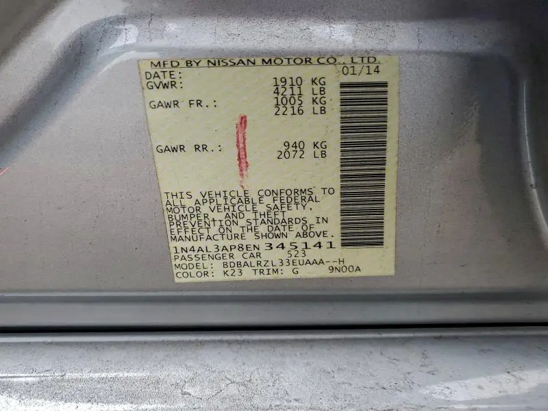 2014 NISSAN ALTIMA 2.5  