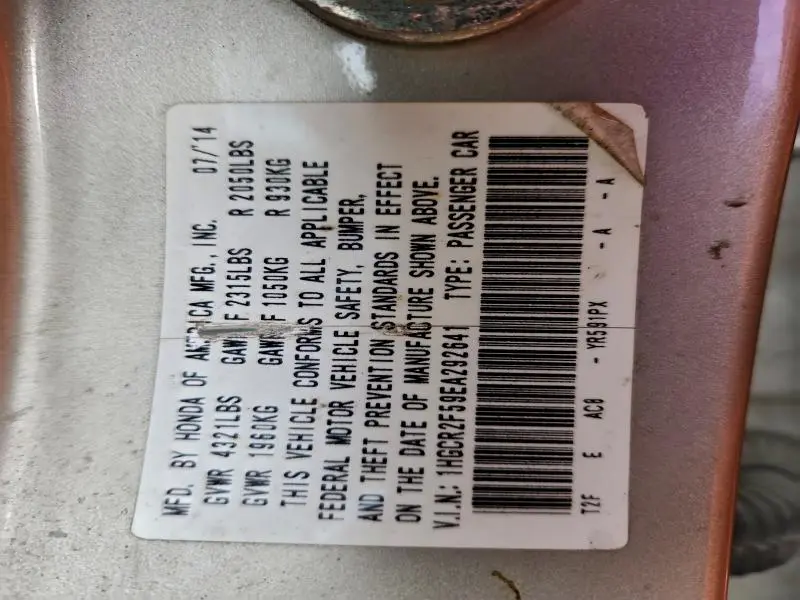 2014 HONDA ACCORD SPORT  