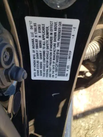 2017 HONDA CIVIC EX  