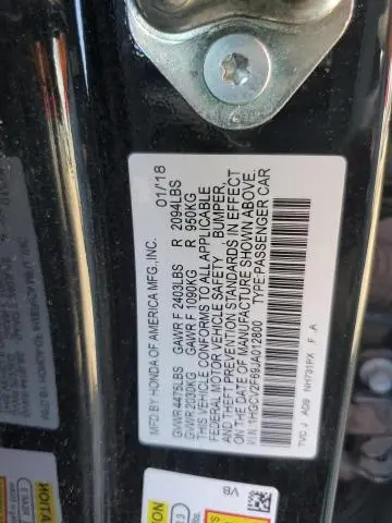 2018 HONDA ACCORD EXL  