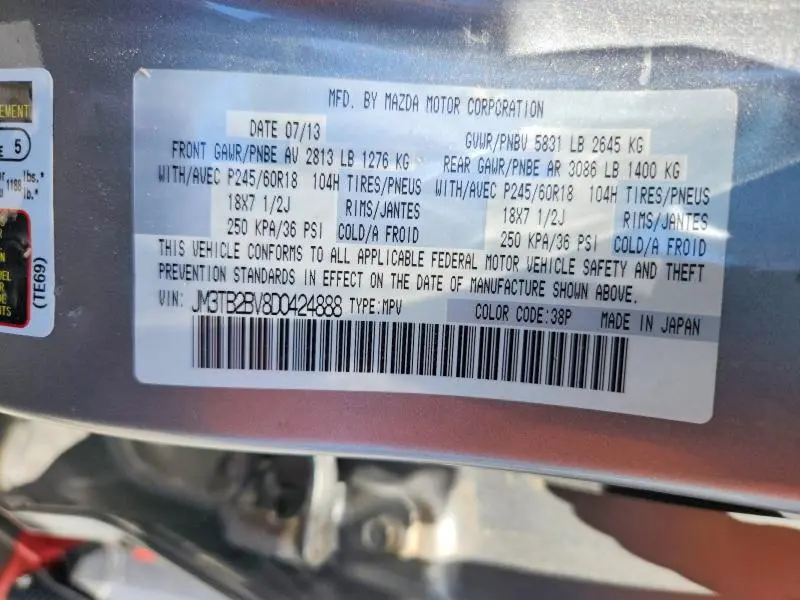2013 MAZDA CX-9 SPORT  