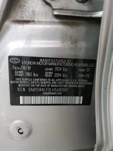 2020 HYUNDAI ELANTRA SEL  