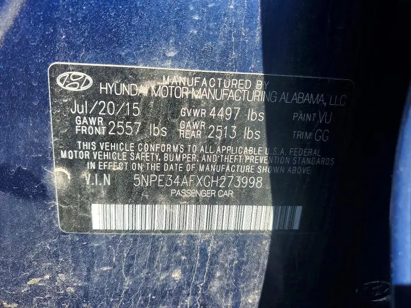 2016 HYUNDAI SONATA SPORT  