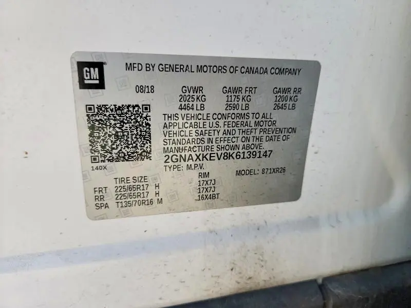 2019 CHEVROLET EQUINOX LT  