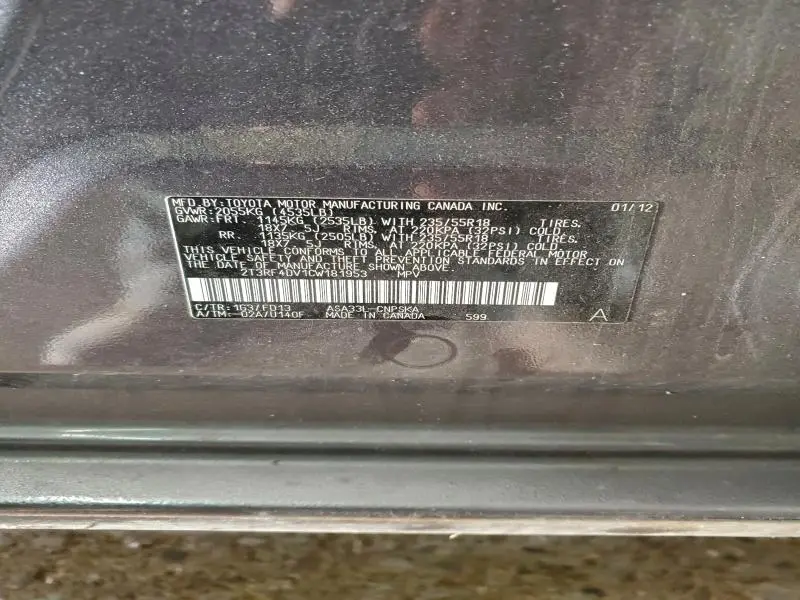 2012 TOYOTA RAV4 SPORT  