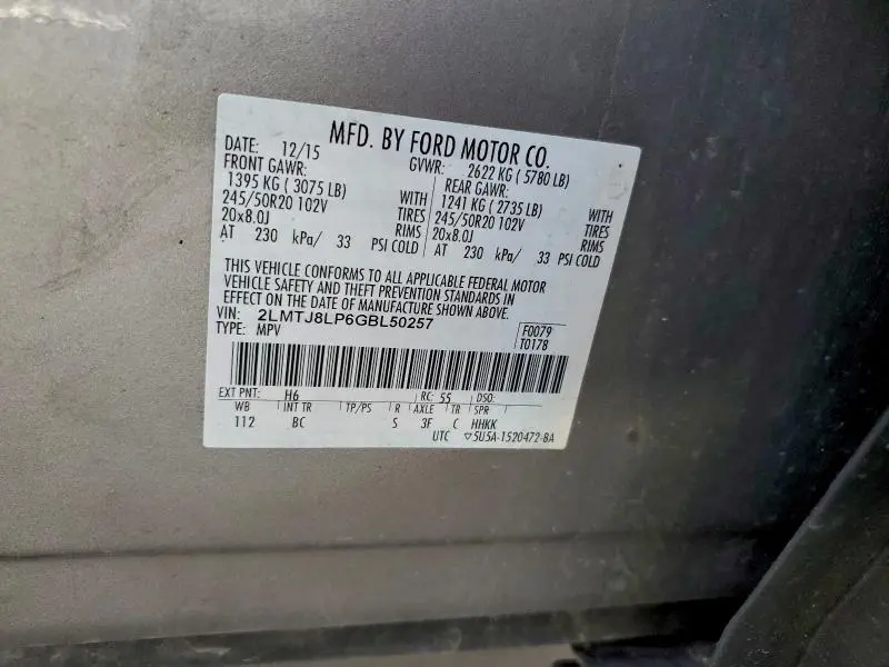 2016 LINCOLN MKX RESERVE  