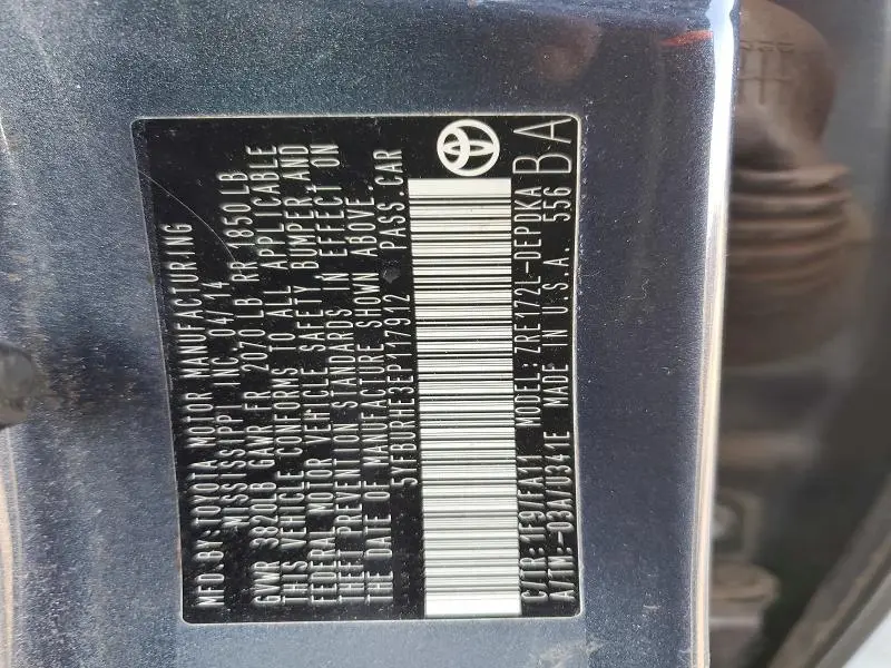 2014 TOYOTA COROLLA L  