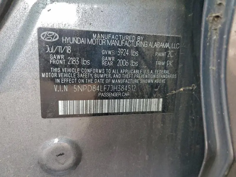 2018 HYUNDAI ELANTRA SEL  