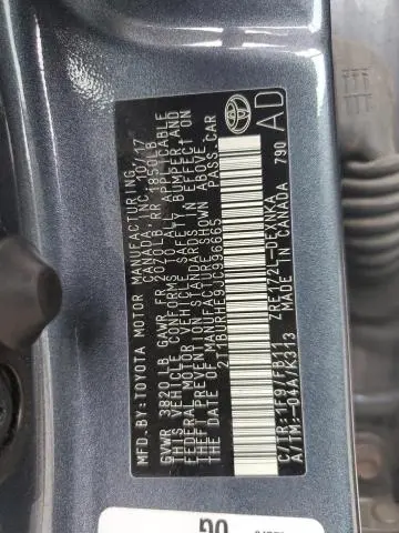 2018 TOYOTA COROLLA L  