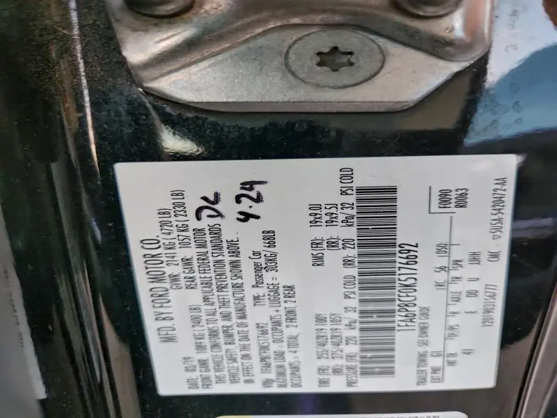 2019 FORD MUSTANG GT  