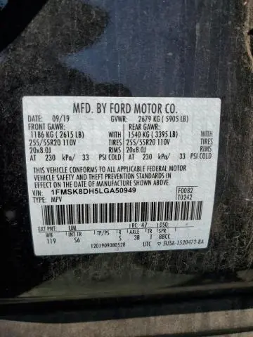 2020 FORD EXPLORER XLT  