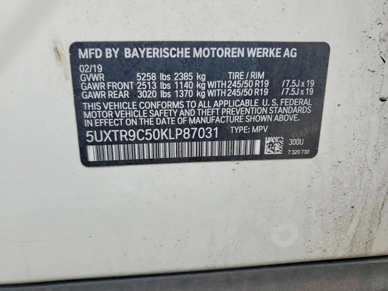 2019 BMW X3 XDRIVE30I  