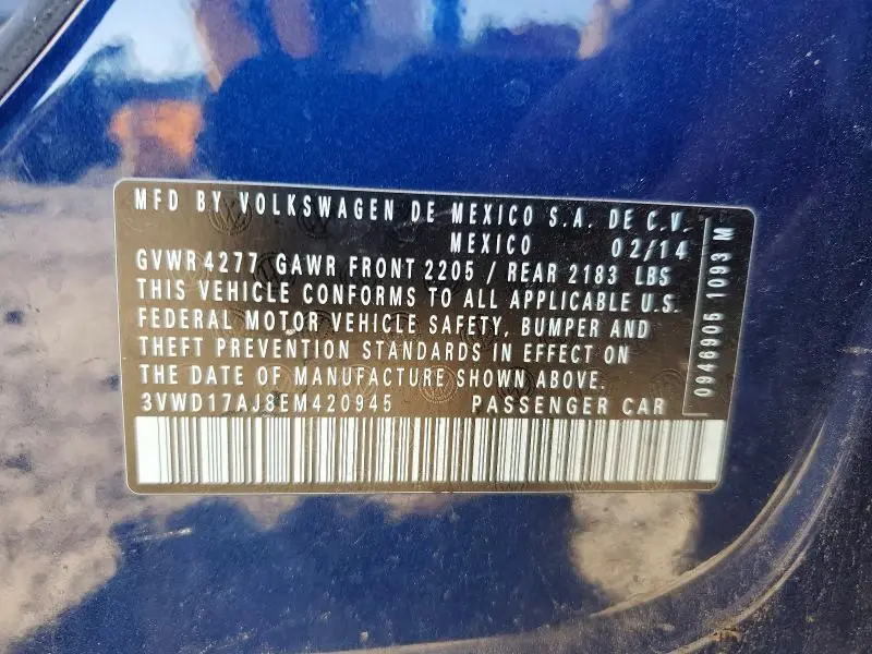 2014 VOLKSWAGEN JETTA SE  