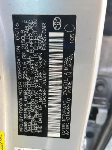 2016 TOYOTA PRIUS FOUR  