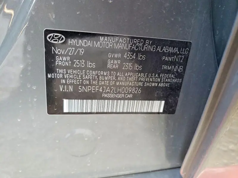 2020 HYUNDAI SONATA SEL  