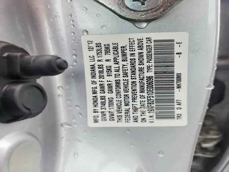 2013 HONDA CIVIC LX  