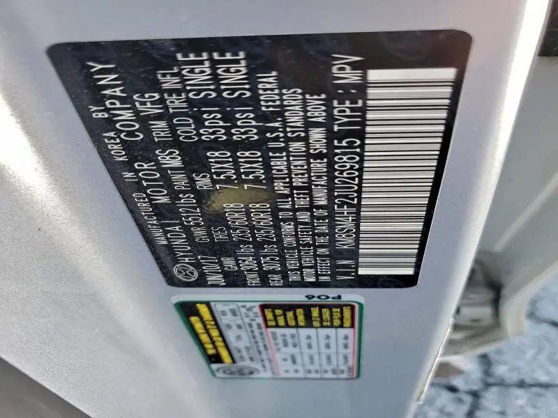 2018 HYUNDAI SANTA FE SE  