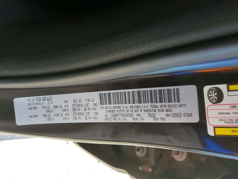 2019 RAM 1500   