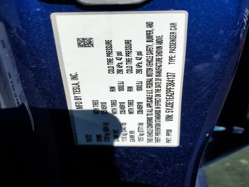 2023 TESLA MODEL 3   