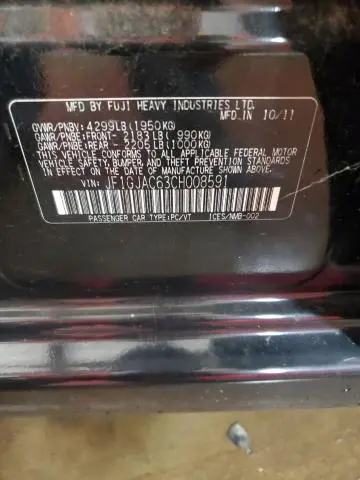 2012 SUBARU IMPREZA PREMIUM  