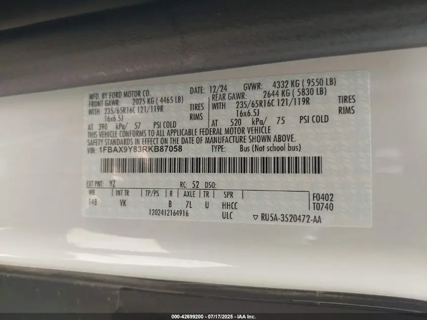 2024 FORD TRANSIT-350 PASSENGER VAN XL