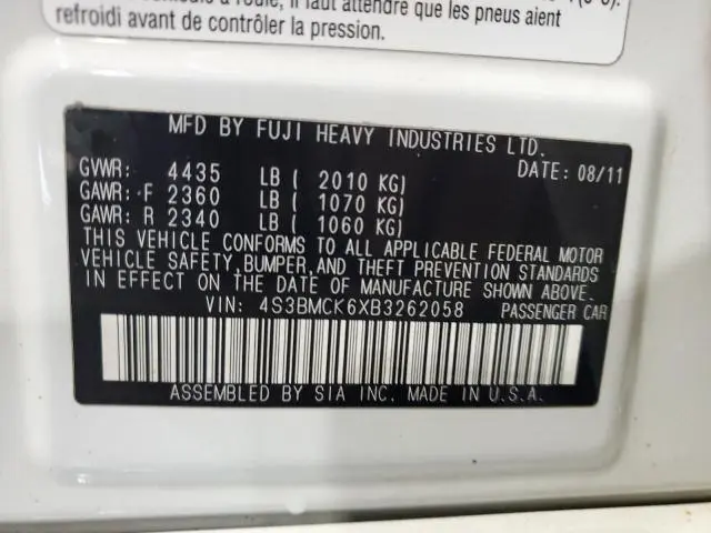 2011 SUBARU LEGACY 2.5I LIMITED  