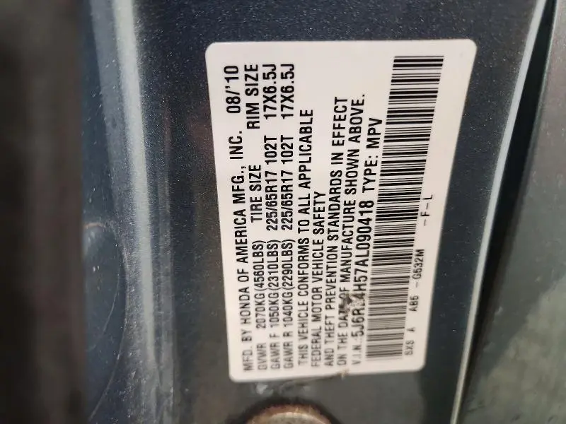 2010 HONDA CR-V EX  