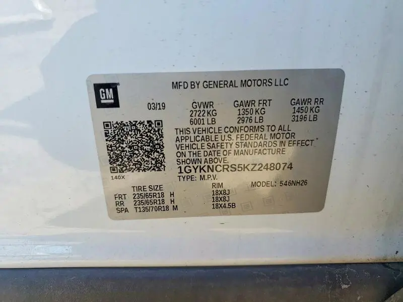 2019 CADILLAC XT5 LUXURY  