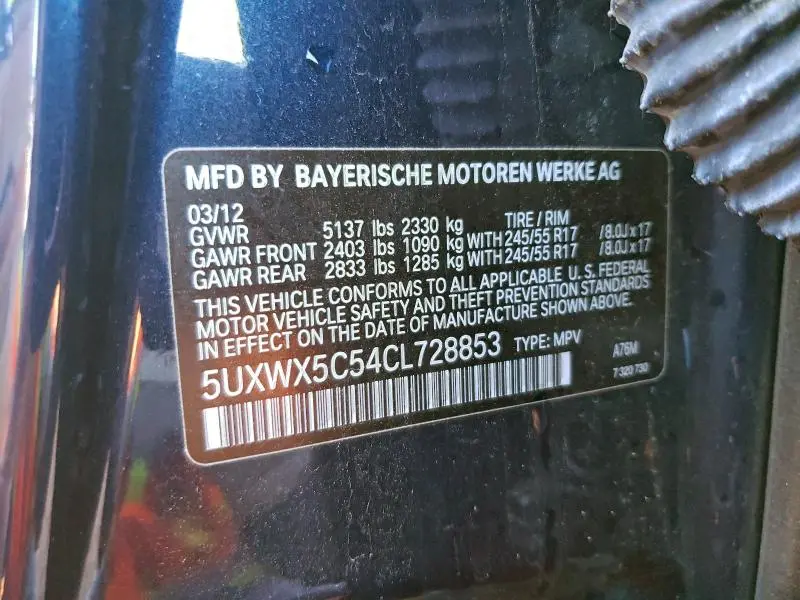 2012 BMW X3 XDRIVE28I  