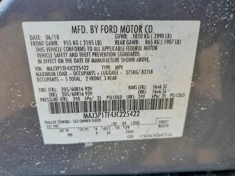 2018 FORD ECOSPORT SE  