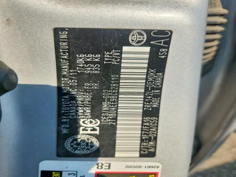 2011 TOYOTA COROLLA BASE  