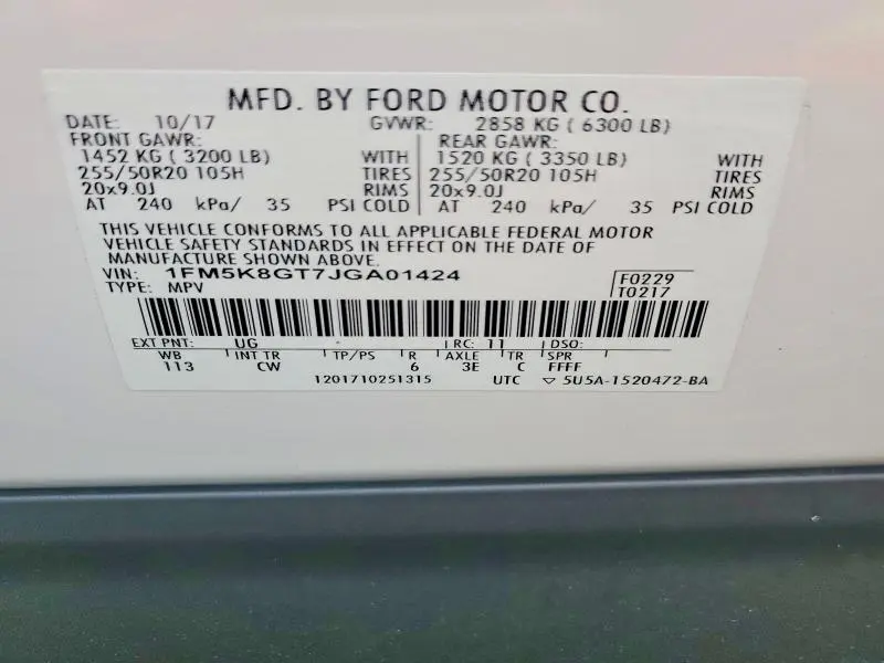 2018 FORD EXPLORER SPORT  