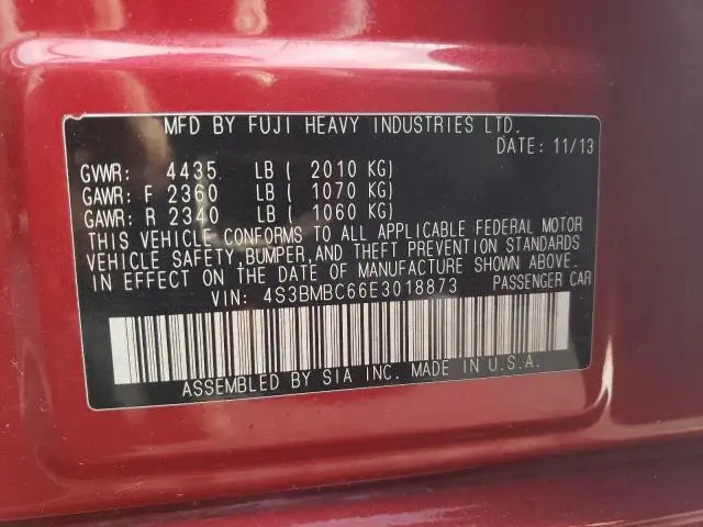 2014 SUBARU LEGACY 2.5I PREMIUM  