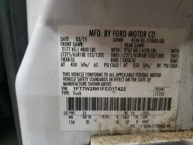 2015 FORD F250 SUPER DUTY  