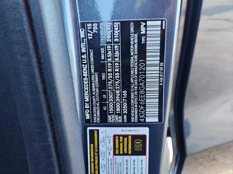 2016 MERCEDES-BENZ GL 450 4MATIC  