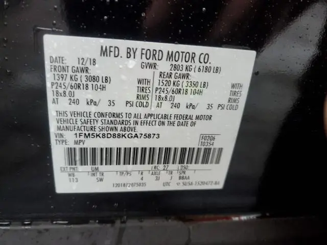 2019 FORD EXPLORER XLT  