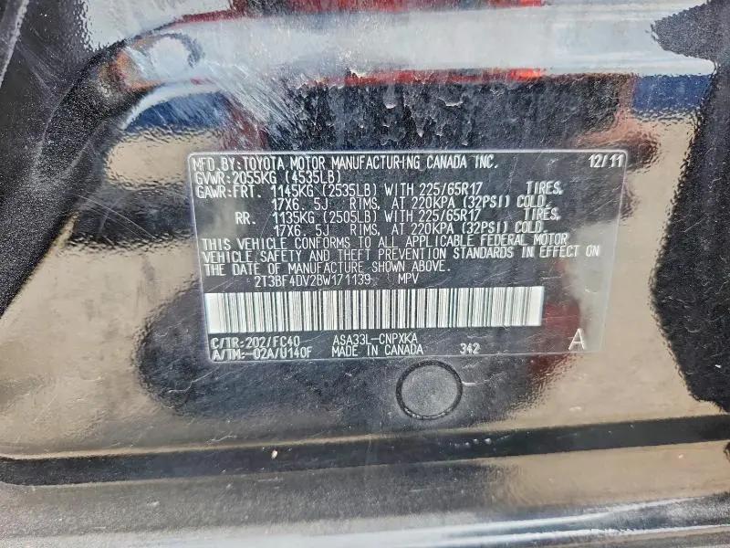 2011 TOYOTA RAV4 BASE  