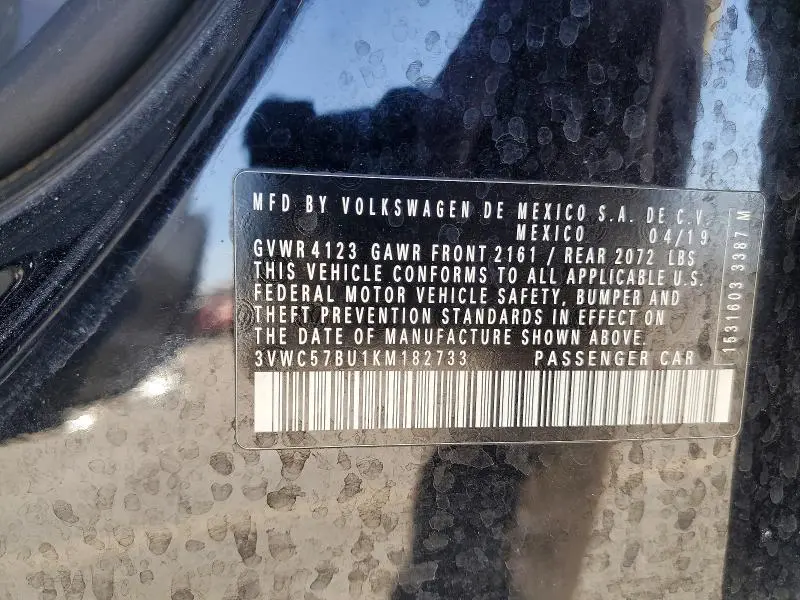 2019 VOLKSWAGEN JETTA S  