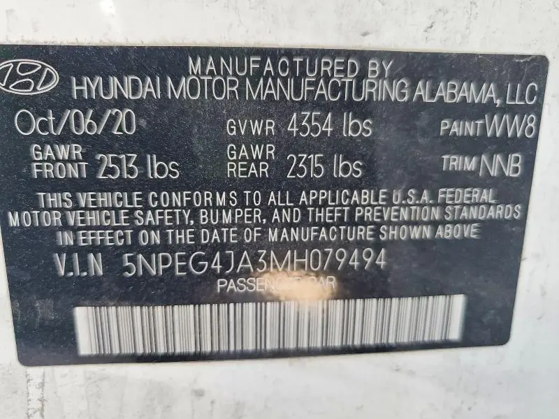 2021 HYUNDAI SONATA SE  