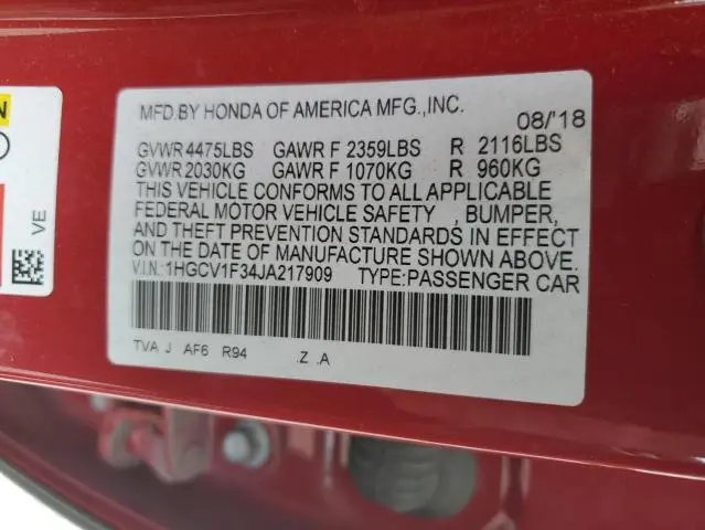 2018 HONDA ACCORD SPORT  