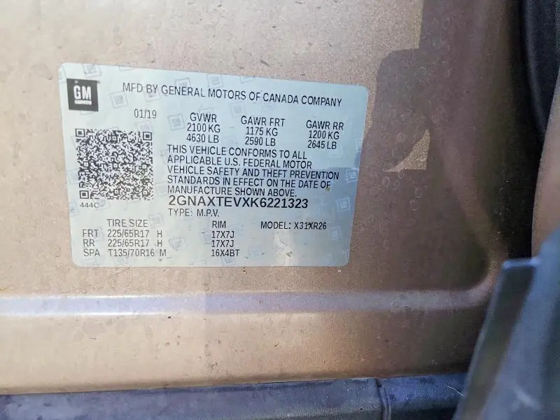 2019 CHEVROLET EQUINOX LT  
