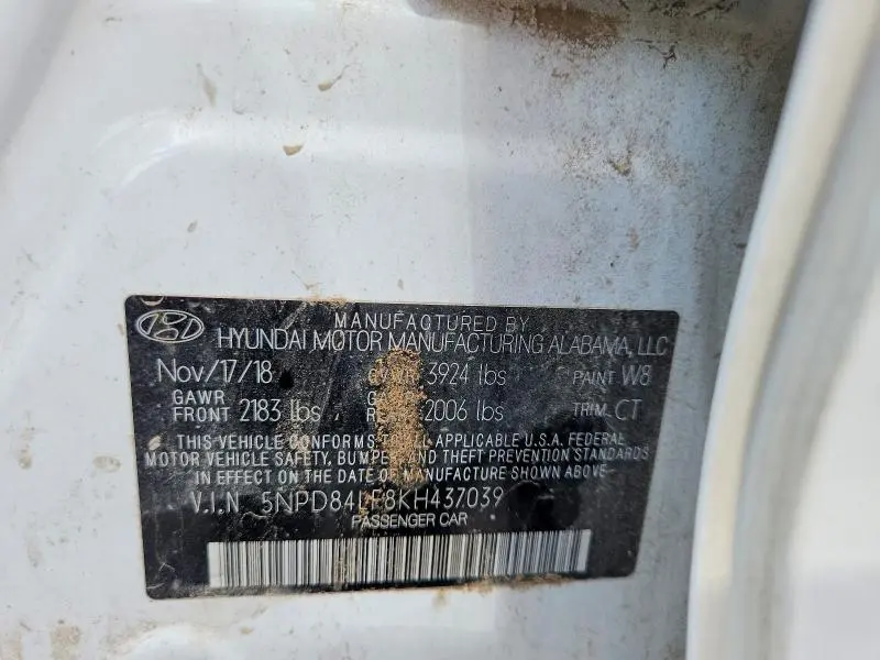 2019 HYUNDAI ELANTRA SEL  