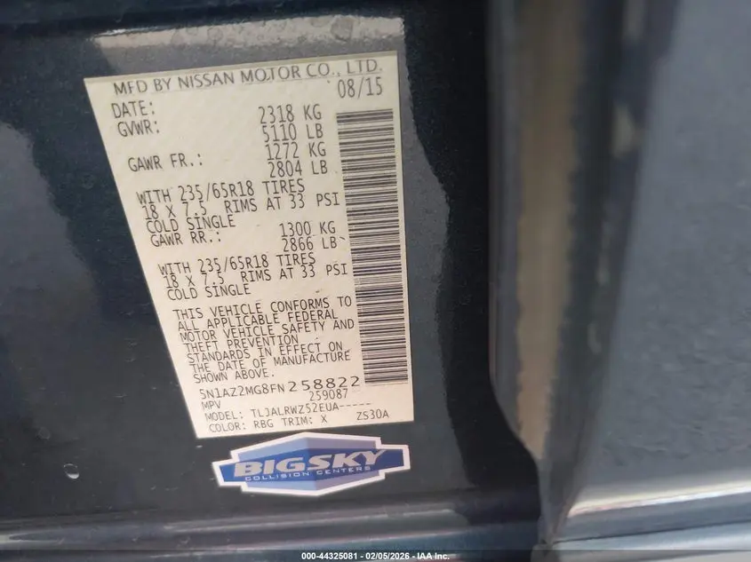 2015 NISSAN MURANO SL