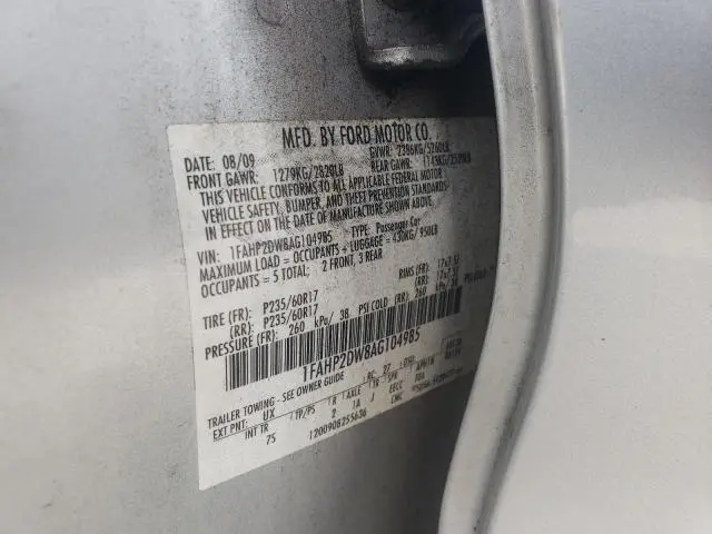 2010 FORD TAURUS SE  