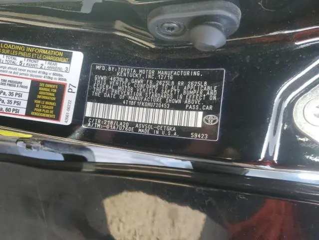 2017 TOYOTA CAMRY LE  