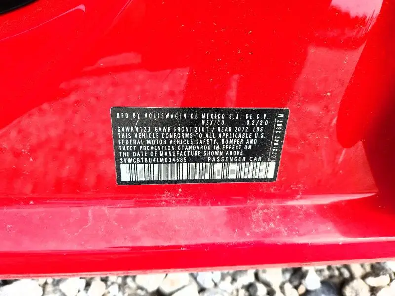 2020 VOLKSWAGEN JETTA S  